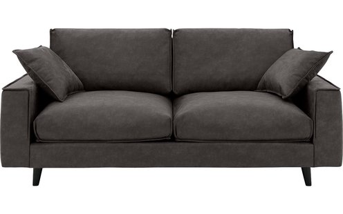 Goossens Bank Jonas grijs, micro leer, 2,5-zits, urban industrieel