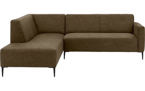 Goossens Bank Key West groen, micro leer, 2,5-zits, modern design met ligelement links