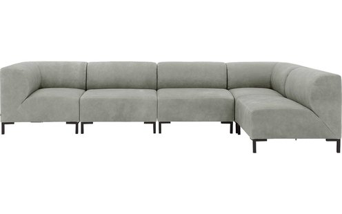 Goossens Excellent Hoekbank Marshall groen, leer, 1,5-zits, urban industrieel