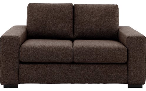 Goossens Bank Lucca bruin, stof, 2-zits, stijlvol landelijk