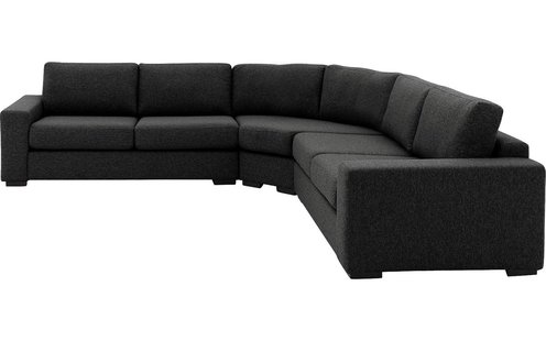 Goossens Bank Lucca antraciet, stof, 2,5-zits, stijlvol landelijk