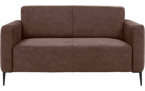 Goossens Bank Key West bruin, micro leer, 2-zits, modern design