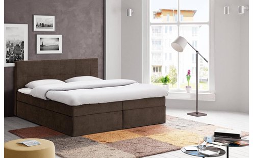 Goossens Basic Boxspring Compleet Rud, Vlak 160 x 200 cm (=2x 80 x 200 cm) met hoofdbord, 2 x matras, 1 x topper