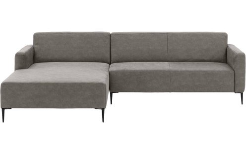 Goossens Bank Key West grijs, micro leer, 3-zits, modern design