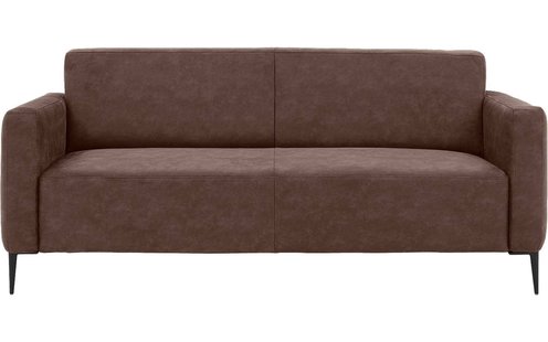 Goossens Bank Key West bruin, micro leer, 3-zits, modern design