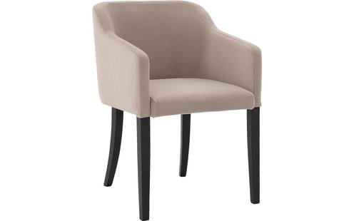 Goossens Eetkamerstoel Peda lichtgrijs velvet stof met armleuning, elegant chic