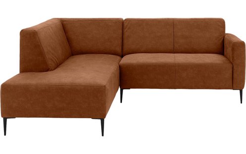 Goossens Bank Key West cognac, micro leer, 2-zits, modern design met ligelement links