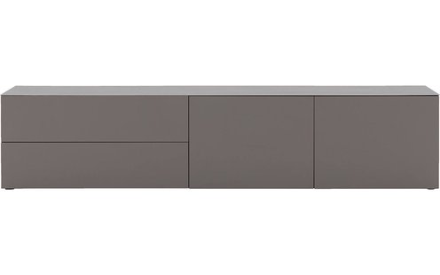 Goossens Excellent Dressoir Monza Zijdeglans, El439ac b = bodemelement 2 deuren vst rechts 2 laden vst links