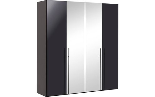 Goossens Kledingkast Easy Storage Ddk, Kledingkast 203 cm breed, 220 cm hoog, 2x draaideur en 2x spiegel draaideur midden