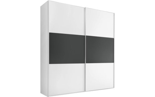 Goossens Kledingkast Seattle Completo, 200 cm breed, 222 cm hoog, 2x 2 paneel schuifdeur met middenband