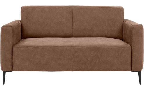 Goossens Bank Key West bruin, micro leer, 2-zits, modern design