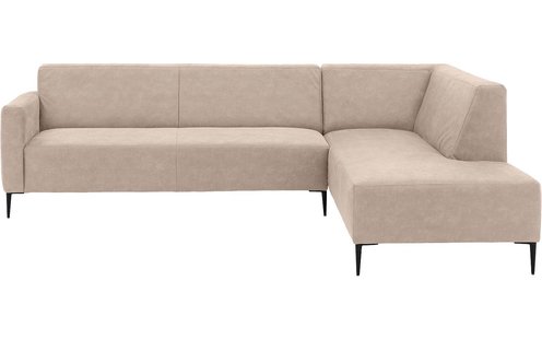 Goossens Bank Key West beige, micro leer, 3-zits, modern design met ligelement rechts