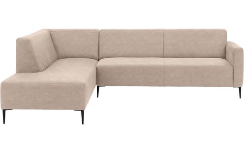 Goossens Bank Key West beige, micro leer, 3-zits, modern design met ligelement links