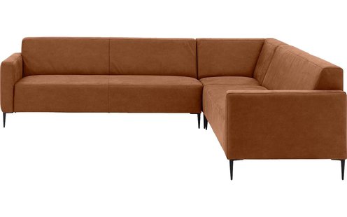 Goossens Bank Key West cognac, micro leer, 3-zits, modern design