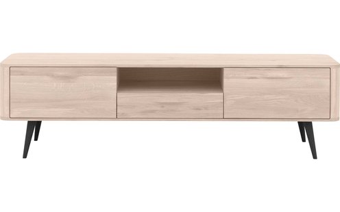 Goossens Tv Dressoir Bjarte, 2 deuren 1 lade 1 open vak 42 cm diep 180 cm breed