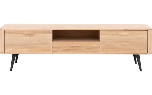 Goossens Tv Dressoir Bjarte, 2 deuren 1 lade 1 open vak 42 cm diep 180 cm breed