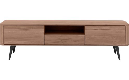 Goossens Tv Dressoir Bjarte, 2 deuren 1 lade 1 open vak 42 cm diep 180 cm breed