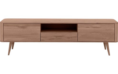 Goossens Tv Dressoir Bjarte, 2 deuren 1 lade 1 open vak 42 cm diep 180 cm breed