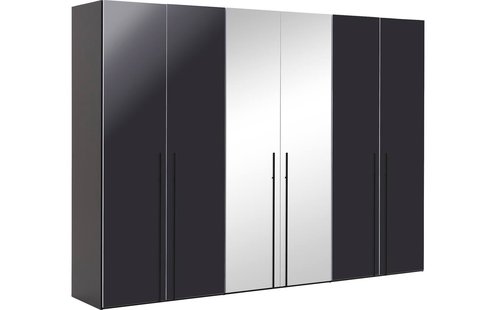 Goossens Kledingkast Easy Storage Ddk, Kledingkast 304 cm breed, 220 cm hoog, 4x draaideur en 2x spiegel draaideur midden