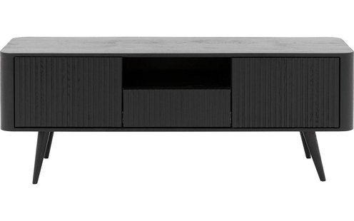 Goossens Tv Meubel Seppe, 2 deuren 1 lade 1 open vak 135 cm breed