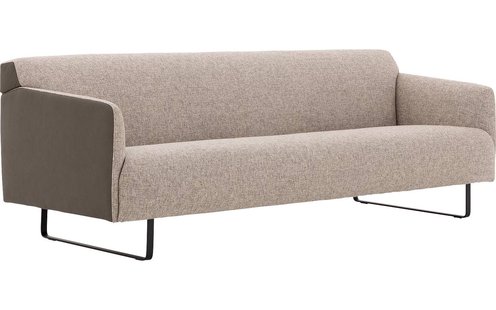 Goossens Excellent Bank Montreal grijs, leer, 4-zits, modern design