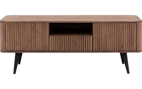 Goossens Tv Meubel Seppe, 2 deuren 1 lade 1 open vak 135 cm breed
