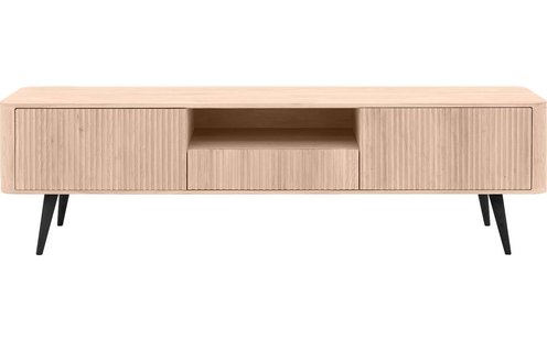 Goossens Tv Meubel Seppe, 2 deuren 1 lade 1 open vak 180 cm breed