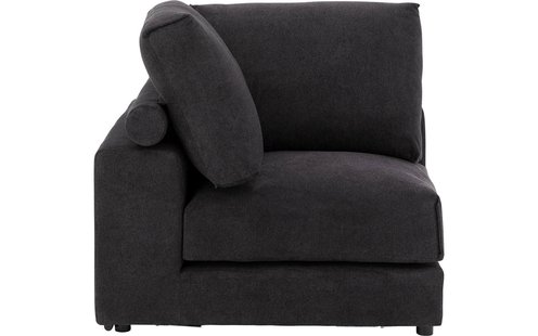 Goossens Excellent Hoekbank Lotus zwart, stof, stijlvol landelijk