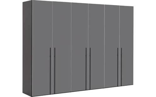 Goossens Kledingkast Easy Storage Ddk, Kledingkast 304 cm breed, 220 cm hoog, 6x glas draaideur