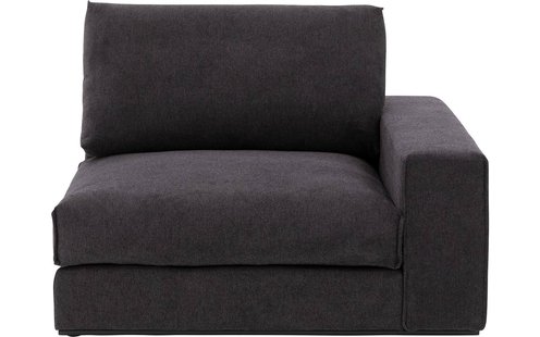 Goossens Excellent Hoekbank Lotus zwart, stof, 1,5-zits, stijlvol landelijk