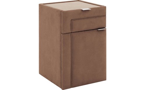 Goossens Excellent Nachtkastje Nomade Sahara, 1 deur links, met inleg glasblad