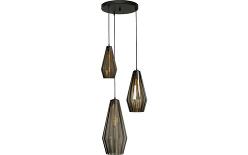 Goossens Excellent Hanglamp Klasse, Hanglamp met 3 lichtpunten rond