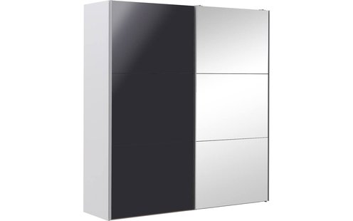 Goossens Kledingkast Easy Storage Sdk, 203 cm breed, 220 cm hoog, 1x 3 paneel schuifdeur li en 1x 3 paneel spiegel schuifdeur re