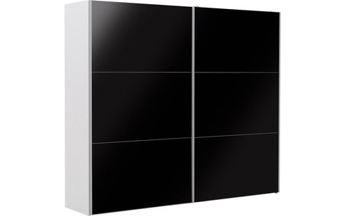 Goossens Kledingkast Easy Storage Sdk, 253 cm breed, 220 cm hoog, 2x 3 paneel glas schuifdeuren