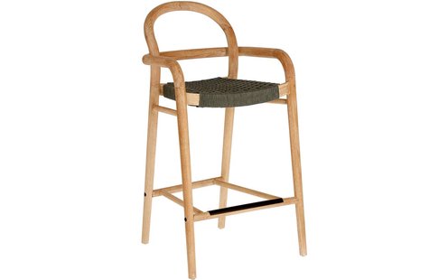Kave Home Kave Home Eetkamerstoel Sheryl, Sheryl kruk in massief eucalyptus hout en groen touw hoogte 69 cm fsc 100% Kave Home Kave Home Eetkamerstoel Sheryl, Sheryl kruk in massief eucalyptus hout en groen touw hoogte 69 cm fsc 100%
