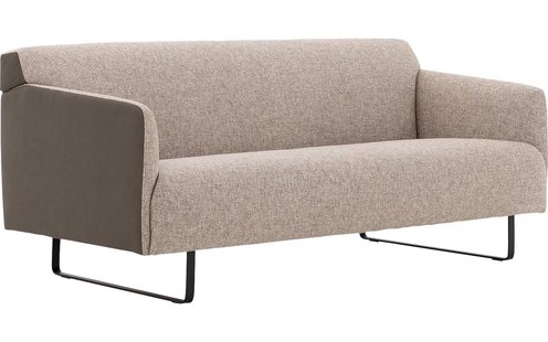 Goossens Excellent Bank Montreal grijs, leer, 2-zits, modern design