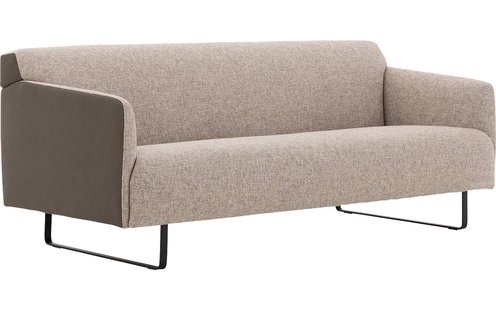 Goossens Excellent Bank Montreal grijs, leer, 2,5-zits, modern design