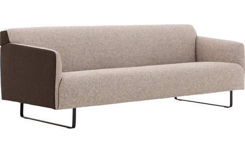 Goossens Excellent Bank Montreal bruin, leer, 4-zits, modern design