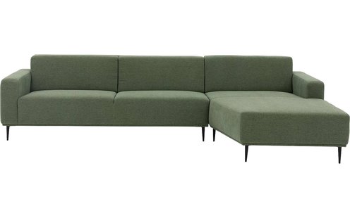 Goossens Excellent Hoekbank Prato groen, stof, 3-zits, modern design