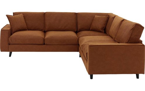 Goossens Bank Jonas cognac, micro leer, 2,5-zits, urban industrieel