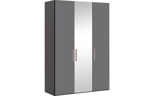 Goossens Kledingkast Easy Storage Ddk, Kledingkast 153 cm breed, 220 cm hoog, 2x glas draaideur en 1x spiegel draaideur midden Goossens Kledingkast Easy Storage Ddk, Kledingkast 153 cm breed, 220 cm hoog, 2x glas draaideur en 1x spiegel draaideur midden