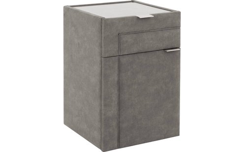 Goossens Excellent Nachtkastje Nomade Sahara, 1 deur links, met inleg glasblad