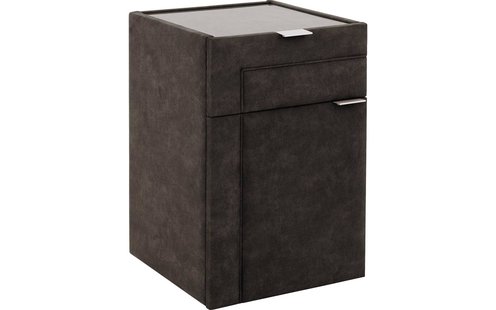 Goossens Excellent Nachtkastje Nomade Sahara, 1 deur links, met inleg glasblad