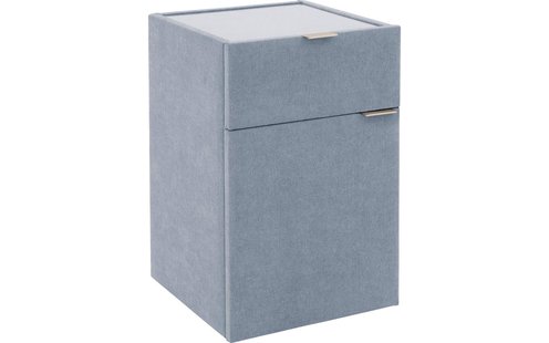 Goossens Nachtkastje Briljant Luxe, 1 deur links, 1 lade, met inleg glasblad