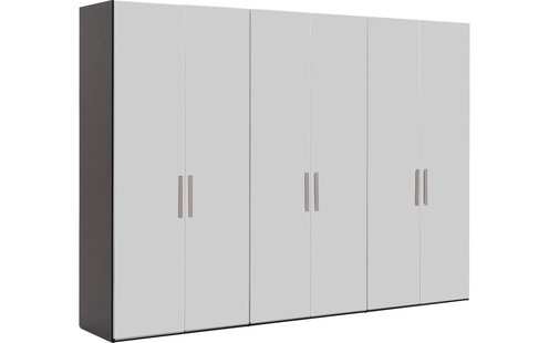 Goossens Kledingkast Easy Storage Ddk, Kledingkast 304 cm breed, 220 cm hoog, 6x glas draaideur