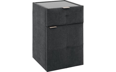 Goossens Nachtkastje Briljant Royal, 1 deur rechts, 1 lade, met inleg glasblad