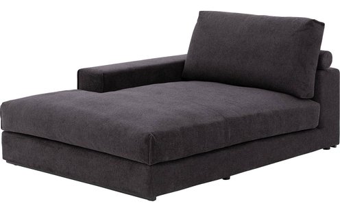 Goossens Excellent Hoekbank Lotus zwart, stof, stijlvol landelijk