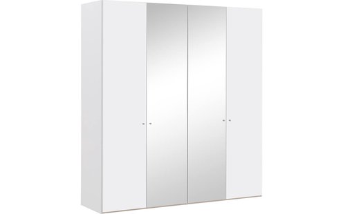 Goossens Kledingkast Easy Storage Ddk, Kledingkast 203 cm breed, 220 cm hoog, 2x draaideur en 2x spiegel draaideur midden