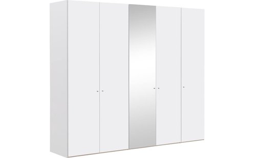 Goossens Kledingkast Easy Storage Ddk, Kledingkast 253 cm breed, 220 cm hoog, 4x draaideur en 1x spiegel draaideur midden