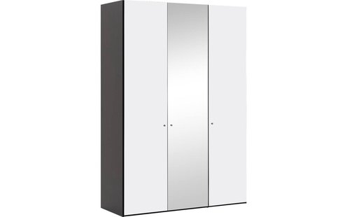 Goossens Kledingkast Easy Storage Ddk, Kledingkast 153 cm breed, 220 cm hoog, 2x draaideur en 1x spiegel draaideur midden